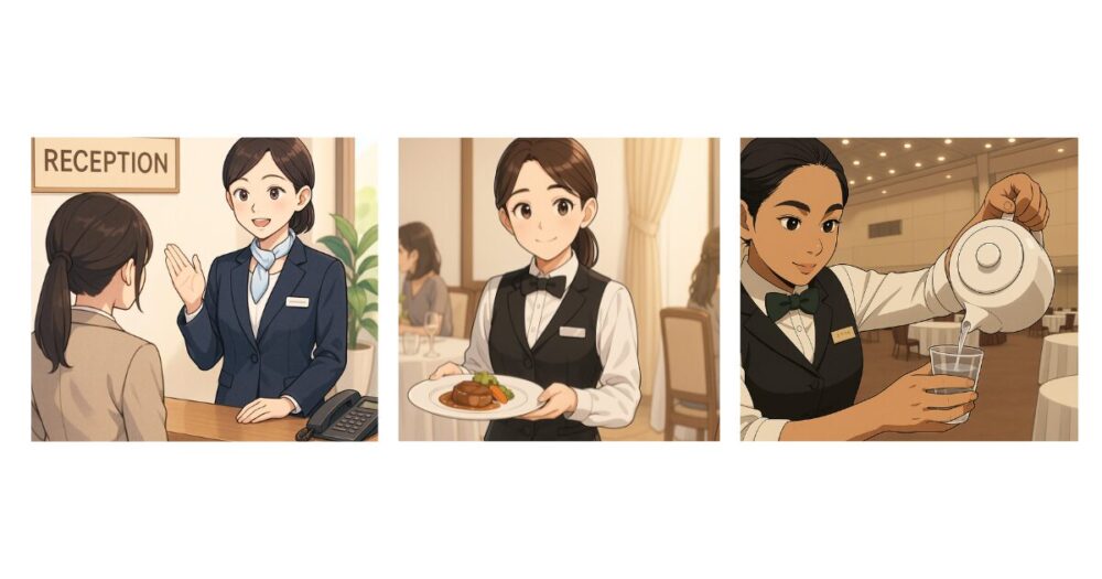 リゾートバイトの職種を紹介