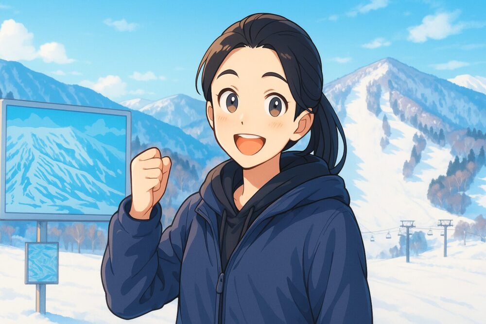 スキー場で遊んでいる人